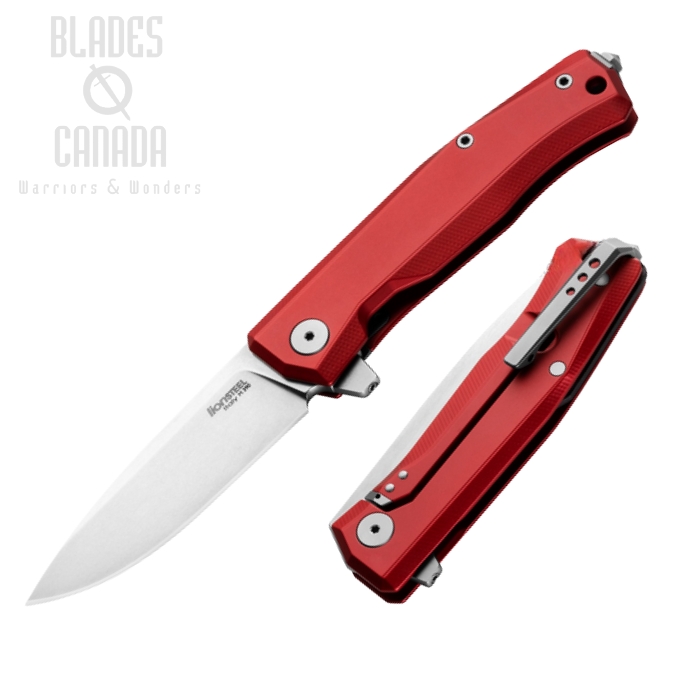 Lion Steel MT01A RS Myto Flipper Folding Knife, M390 SW, Aluminum Red